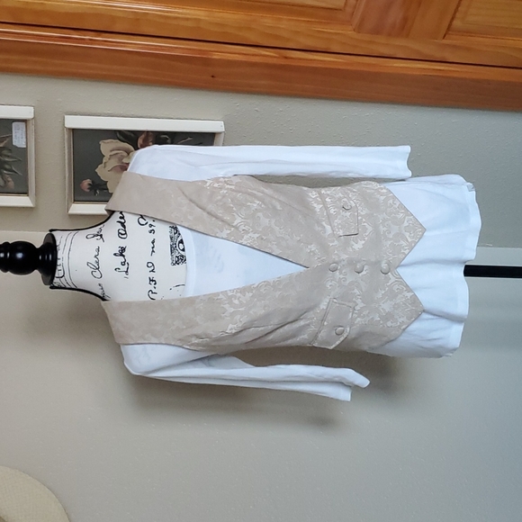 Worthington Jacquard Vest Champagne Size 6 - Picture 1 of 6